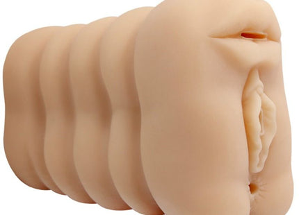 Beige silikon analplug mit realistischen gesichtszügen und segmentierten rillen aus der Baile Versuchung Leidenschaft Lady Serie