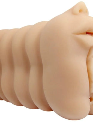 Beige silikon analplug mit realistischen gesichtszügen und segmentierten rillen aus der Baile Versuchung Leidenschaft Lady Serie