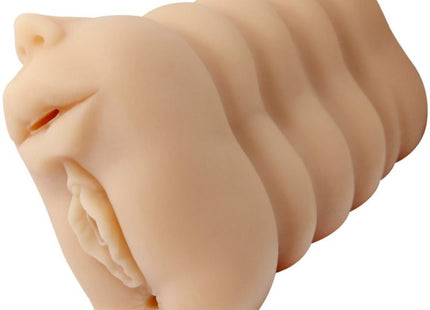 Beige silikon phallusförmiges spielzeug mit realistischer kopfform und gerippter struktur von baile versuchung leidenschaft lady