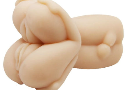 Beige silikon babyfigur mit glatten rundungen und detailreichen gesichtszügen für lady masturbator dreier