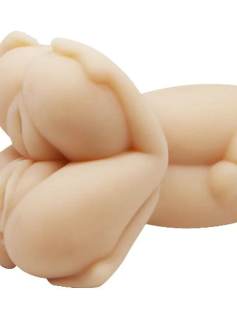Beige silikon babyfigur mit glatten rundungen und detailreichen gesichtszügen für lady masturbator dreier