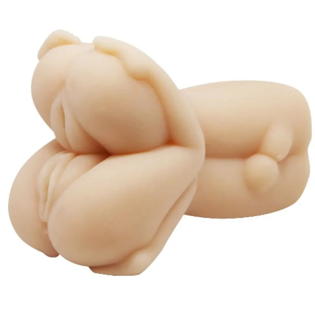 Beige silikon babyfigur mit glatten rundungen und detailreichen gesichtszügen für lady masturbator dreier