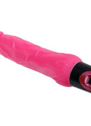 Rosa silikon vibrator mit mehrstufiger vibrationskontrolle und schwarzem rotem bedienfeld am ende von BAILE