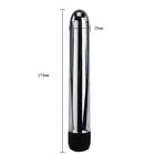 Silverfarbener zylindrischer vibrator baile mit schwarzer strukturierter basis 17,4 mm durchmesser 25 mm länge