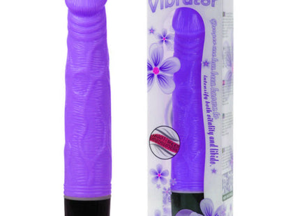 Lila silikon vibrator mit schwarzer basis und strukturierter oberfläche 21,5 cm multispeed von baile