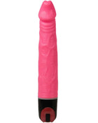 Baile vibrator multispeed 21.5 cm rosa pink silikon vibrator mit strukturierter oberfläche und rotem knopfelement