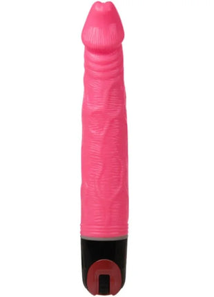 Baile vibrator multispeed 21.5 cm rosa pink silikon vibrator mit strukturierter oberfläche und rotem knopfelement