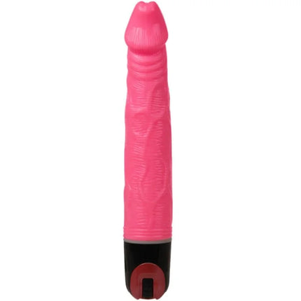 Baile vibrator multispeed 21.5 cm rosa pink silikon vibrator mit strukturierter oberfläche und rotem knopfelement