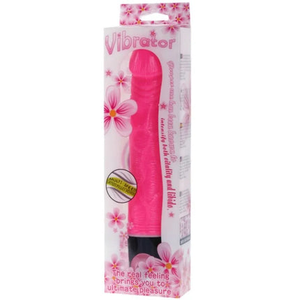 Baile vibrator multispeed 21 5 cm rosa silikonvibrator mit schwarzer basis in blumenmotivverpackung