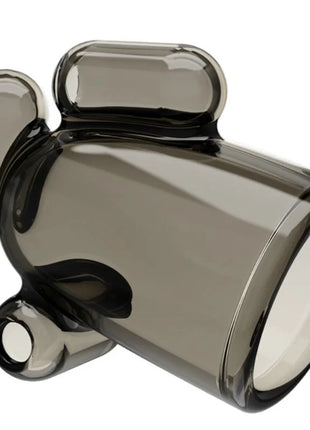 Baile vibrierende abdeckung kristallkappe aus dunklem grauem glas mit glatter glänzender oberfläche und abgerundeten formen