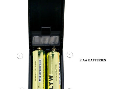 Schwarzes batterieladegerät mit zwei goldfarbenen aa alkalibatterien für BAILE vibrierende kristallkappe