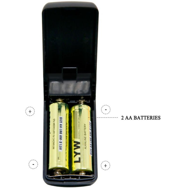 Schwarzes batterieladegerät mit zwei goldfarbenen aa alkalibatterien für BAILE vibrierende kristallkappe