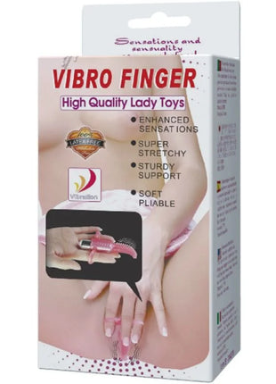 Baile vibrofingerstimulator rosa silikon finger vibrator im verpackten zustand