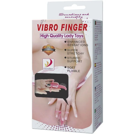 Baile vibrofingerstimulator rosa silikon finger vibrator im verpackten zustand