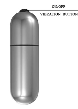 Silberner metallic vibrofingerstimulator baile mit schwarzem an Aus schalter und mittlerer linie