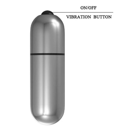 Silberner metallic vibrofingerstimulator baile mit schwarzem an Aus schalter und mittlerer linie