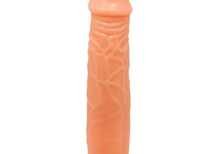 Peachfarbener silikon dildo von Baile mit texturierten rippen und abgerundetem kopf 19,8 cm natürlicher farbe