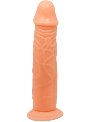 Peachfarbener silikon dildo von Baile mit texturierten rippen und abgerundetem kopf 19,8 cm natürlicher farbe
