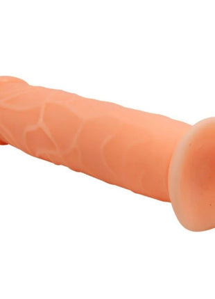 Peachfarbener silikon dildo mit strukturierter oberfläche und abgerundetem kopf von baile in natürlicher farbe 19,8 cm