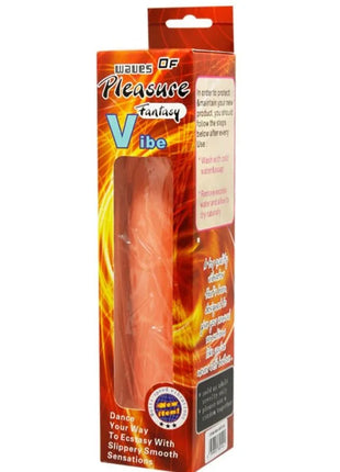 Orange silikonvibrator in feuerroter verpackung baile vive realistischer dildo 19.8 cm natürliche farbe