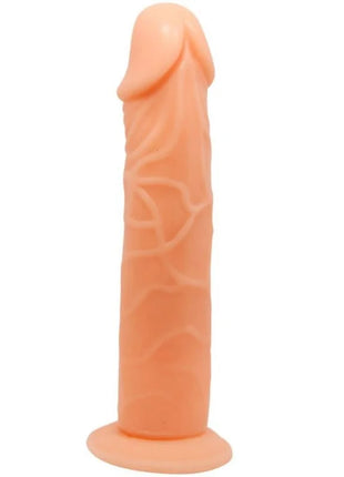 Peachfarbener silikon dildo von Baile mit strukturierter oberfläche und abgerundetem boden 19 8 cm lang