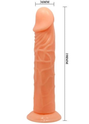Peachfarbener silikon dildo 198 mm lang mit strukturierten rillen und abgerundetem kopf von baile vive