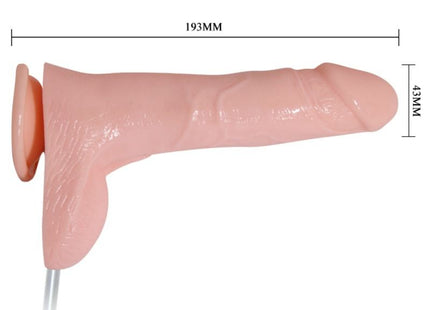 Rosa silikon vibrator baile waterspray vibrations und ejakulationsfunktions penis mit strukturierter oberfläche 193 mm lang