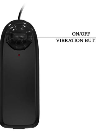 Schwarze kunststoff-fernbedienung mit on off vibrationsknopf und roter anzeige für baile waterspray vibrationspenis