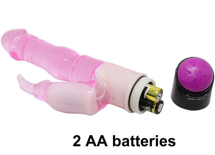 Pink silikon vibrator mit abnehmbarem lila mehrstufigem steuerungskopf von baile 23 cm lang