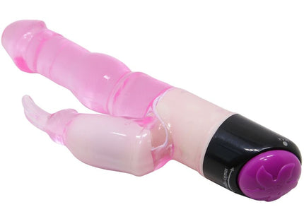 Rosa und lila silikon vibrator von baile mit kaninchenförmigem knopfschalter 23 cm lang