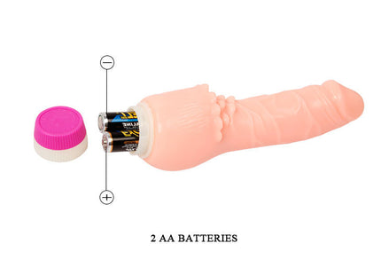 Rosafarbener silikon vibrator baile wellen des vergnuegens 19,5 cm mit abnehmbarem deckel und zwei aa-batterien