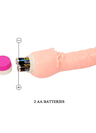 Rosafarbener silikon vibrator baile wellen des vergnuegens 19,5 cm mit abnehmbarem deckel und zwei aa-batterien