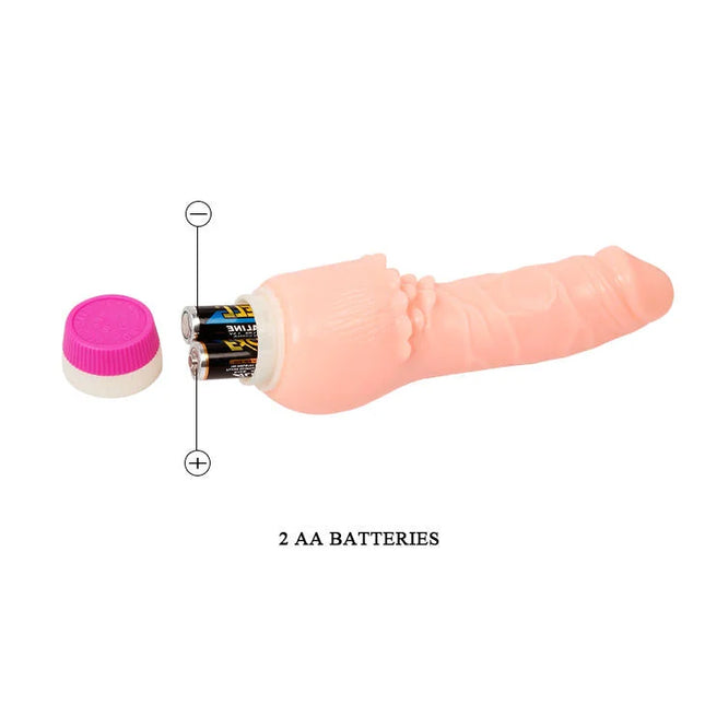 Rosafarbener silikon vibrator baile wellen des vergnuegens 19,5 cm mit abnehmbarem deckel und zwei aa-batterien