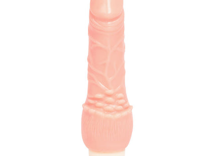 Pink silikon vibrator mit strukturierter oberfläche und magentafarbener basis aus der serie baile wellen des vergnügens 19,5 cm