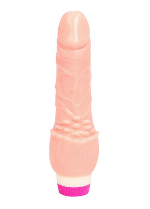 Pink silikon vibrator mit strukturierter oberfläche und magentafarbener basis aus der serie baile wellen des vergnügens 19,5 cm
