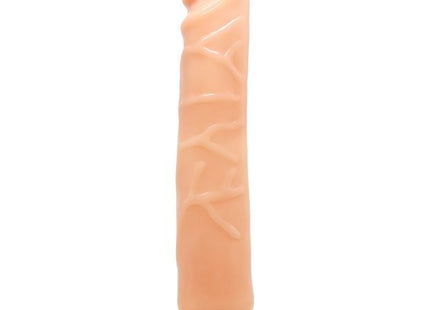 Peachfarbener silikon dildo mit strukturierter oberfläche und lila basis von baile wellen des vergnügens realistisch vibrierend 25,5 cm