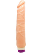 Peachfarbener silikon dildo mit strukturierter oberfläche und lila basis von baile wellen des vergnügens realistisch vibrierend 25,5 cm