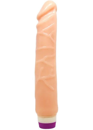 Peachfarbener silikon dildo mit strukturierter oberfläche und lila basis von baile wellen des vergnügens realistisch vibrierend 25,5 cm
