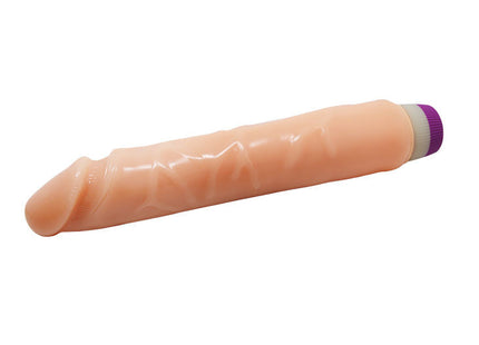 Peachfarbener silikon vibrator mit lila und grauem ende baile wellen des vergniens realistisch vibrierend 25 5 cm