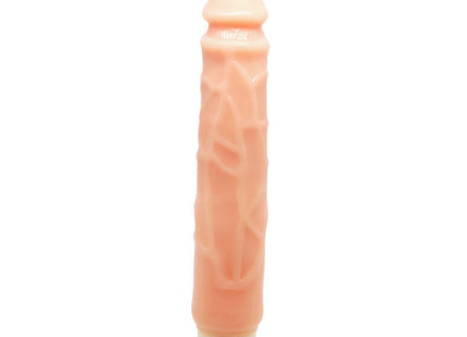 Peachfarbenes silikonspielzeug mit strukturierten rillen und lila basis von baile wellen des vergnügens realistisch vibrierend 25,5 cm
