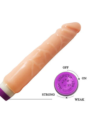 Pink silikon vibratorspielzeug mit lila und weißer kappenende und intensitätsregelung dial baile wellen des vergnügens 25,5 cm