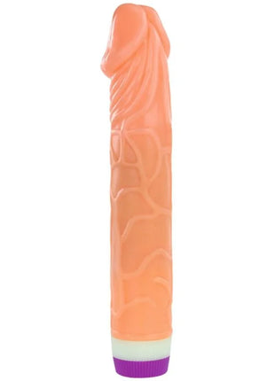 Orange silikon vibrierendes wellentoy mit strukturierter oberfläche und lila basis von baile 22,5 cm