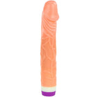 Peachfarbener silikon vibrator mit strukturierter rillen und lila weißer basis baile wellen des vergnügens 22,5 cm
