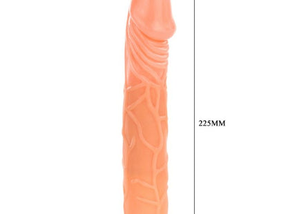 Peachfarbenes silikon vibrator toy mit strukturierter oberfläche und lila basis baile wellen des vergnügens 22,5 cm