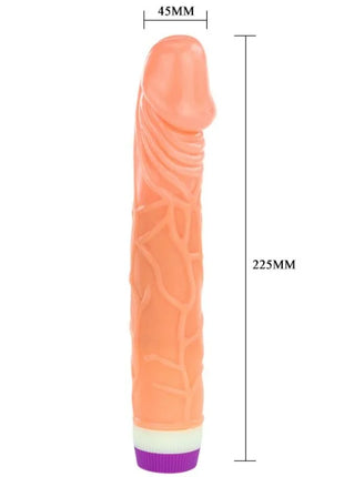 Peachfarbenes silikon vibrator toy mit strukturierter oberfläche und lila basis baile wellen des vergnügens 22,5 cm