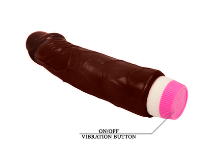 Brauner silikon vibrator mit pink weißem knopfcapped ende und an aus knopf 19 5 cm mulat von baile