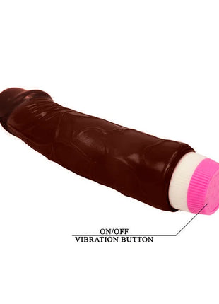 Brauner silikon vibrator mit pink weißem knopfcapped ende und an aus knopf 19 5 cm mulat von baile