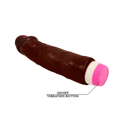 Brauner silikon vibrator mit pink weißem knopfcapped ende und an aus knopf 19 5 cm mulat von baile