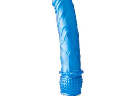 Blauer baile wellen des vergnügens vibrator 23 cm aus silikon mit strukturierten rillen und lila basis