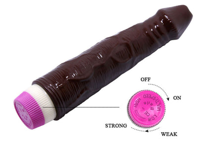Brauner silikon vibrator biene wellen des vergnügens 23 cm mit lila weißen kapsel und einstellbarem leistungsregler